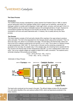 The Claus Process Introduction The modified