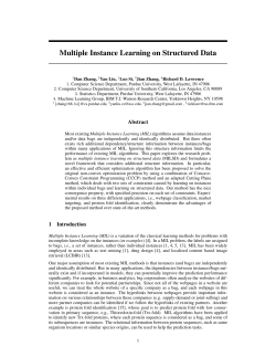 Multiple Instance Learning on Structured Data