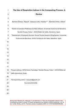 The Use of Respiration Indices in the Composting Process: A Review