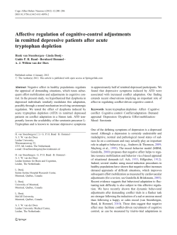 Affective regulation of cognitive-control adjustments in remitted
