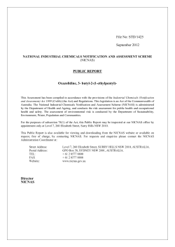 Appendix C: Environmental Fate and Ecotoxicological