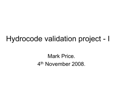 Hydrocode validation project