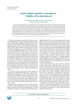 Early infant cognitive assessment: Validity of an instrument