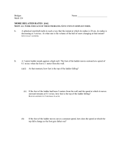 Bridges Name Math 124 MORE RELATED RATES [4.6] Show all
