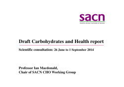 Draft Carbohydrates and Health report