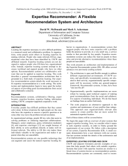 Expertise Recommender: A Flexible