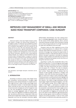 improved cost management at small and medium sized road