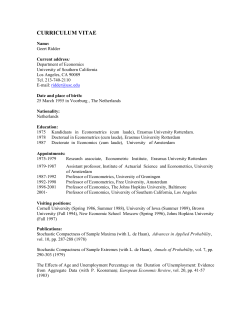 curriculum vitae - University of Southern California