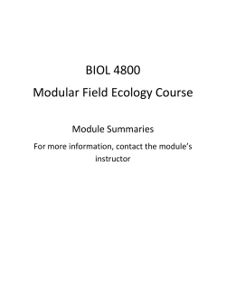 BIOL 4800 Modular Field Ecology Course
