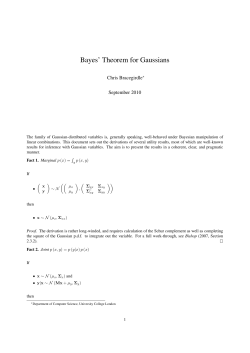 Bayes` Theorem for Gaussians