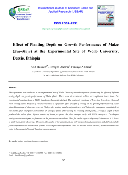 Effect of Planting Depth on Growth Performance of Maize (Zea