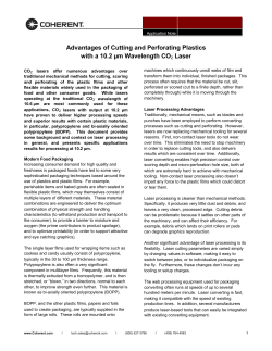 Advantages of Cutting and Perforating Plastics with a 10.2 &micro;m