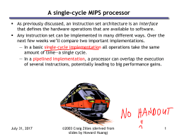 A single-cycle MIPS processor