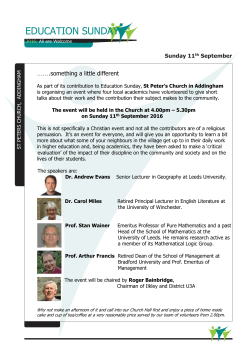 Sunday 11 th September