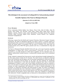 Microbiological risk assessment in feedingstuffs for food