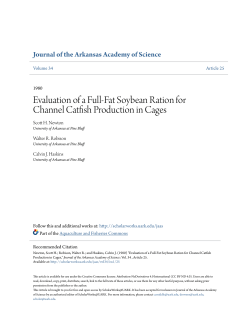 Evaluation of a Full-Fat Soybean Ration for Channel Catfish