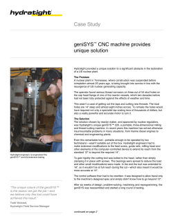 Case Study geniSYS&trade; CNC machine provides unique solution