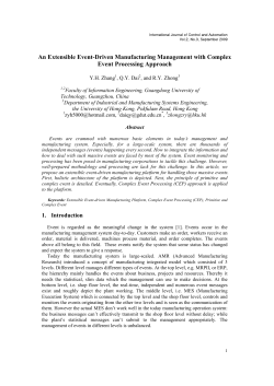 An Extensible Event-Driven Manufacturing Management