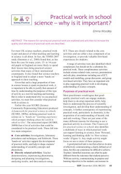Practical work in school science &ndash; why is it