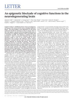 An epigenetic blockade of cognitive functions in the