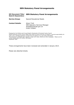 SEN Statutory Panel Arrangements