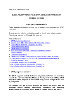 (GPAF): Community partnership window