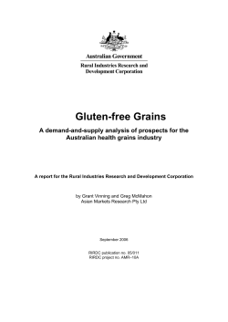 Gluten Free Grains - Coeliac Victoria and Tasmania