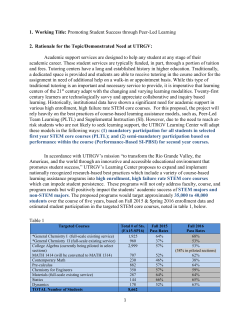 1. Working Title: Promoting Student Success through Peer
