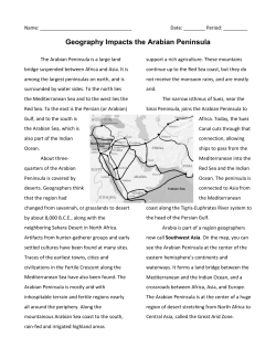 Geography Impacts the Arabian Peninsula