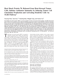 Heat Shock Protein 70, Released from Heat