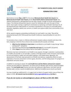 2017 Minnesota Rural Health Awards