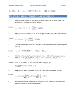 17.2 speed of sound, frequency, and wavelength
