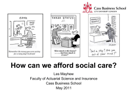 The role of private finance in paying for long term care