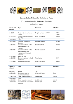 Seminar: Carbon Materials for Production of Metals PFI