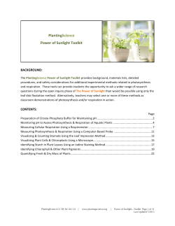 PlantingScience Power of Sunlight Toolkit