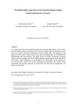 Firm-Specific Human Capital - The Skill