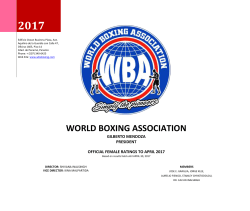 OFFICIAL RATINGS AS JANUARY 2012