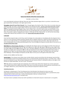 Routes from Nairobi to Rhino River Camp (by road). (Consider a six