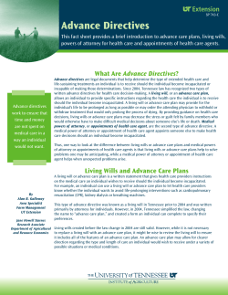 Advance Directives - University of Tennessee Extension