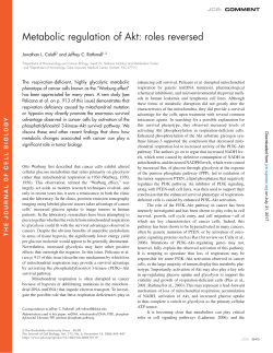 Metabolic regulation of Akt: roles reversed