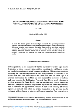 Initiation of thermal explosion by intense light
