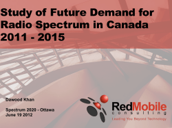Study of Future Demand for Radio Spectrum in Canada