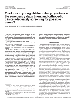 Fractures in young children: Are physicians in the emergency