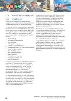 Western Brisbane Transport Network Strategy &mdash; Basis of Strategy