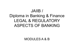 Module A and Legal Aspects of Banking Operations
