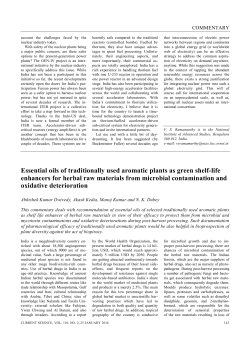 Essential oils of traditionally used aromatic plants as green shelf