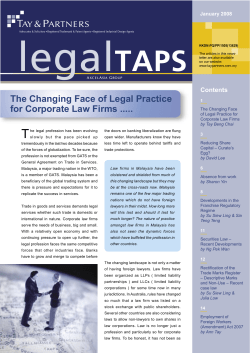 The Changing Face of Legal Practice for Corporate Law Firms ..