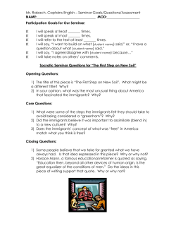 Socratic Seminar Questions for &ldquo;The First Step on New Soil&rdquo;