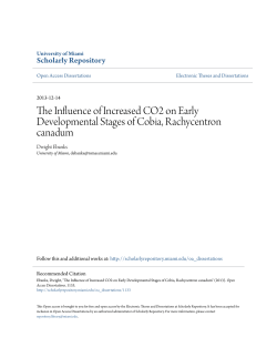 The Influence of Increased CO2 on Early Developmental Stages of