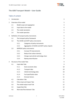 The ADB Transport Model – User Guide